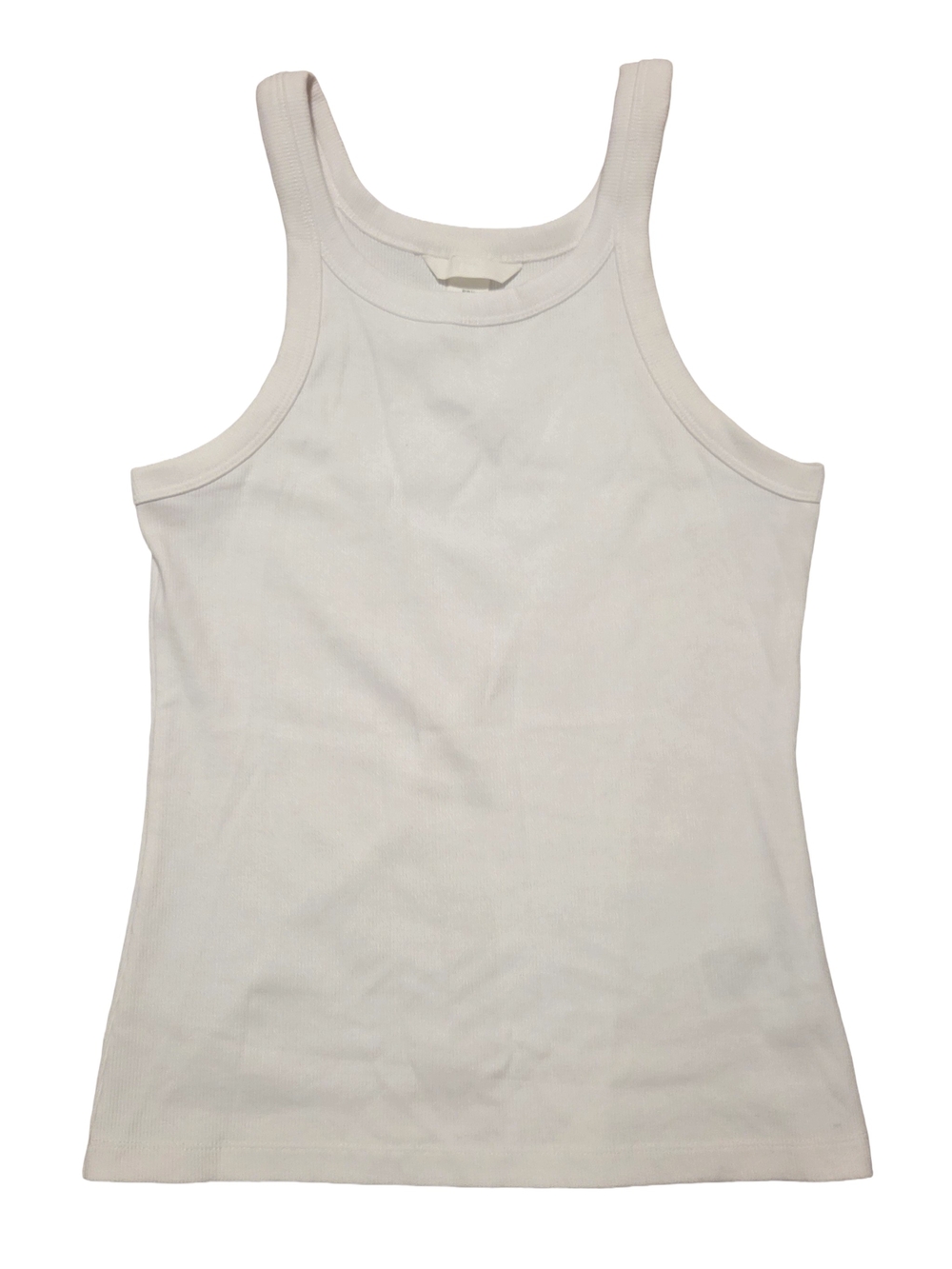 H&M White Cotton Ribbed Tank Top